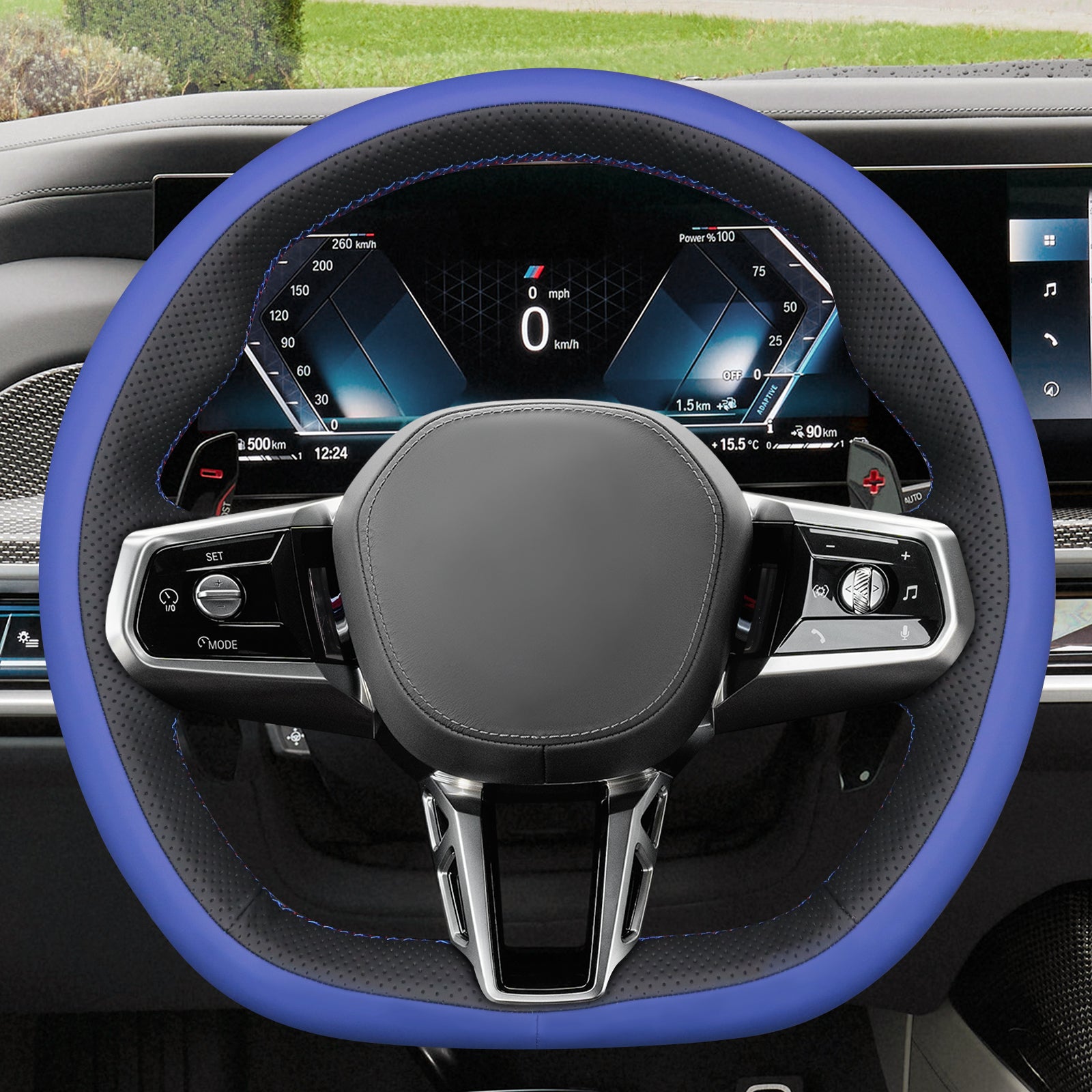 MEWANT Couvre Volant pour BMW (M Sport)5 Series G60 (Sedan) G61 (Touring) 7 Series G70 i5 G60 (Sedan) G61 (Touring) i7 G70