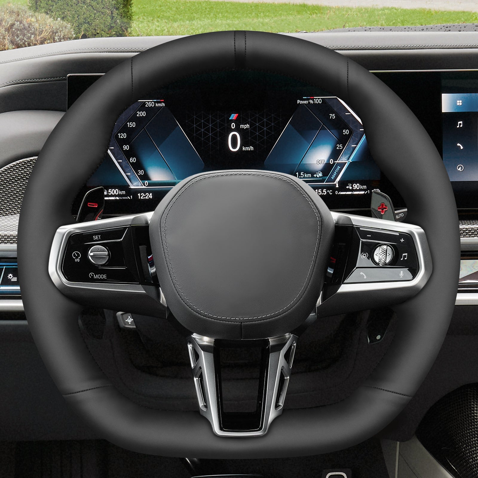 MEWANT Couvre Volant pour BMW (M Sport)5 Series G60 (Sedan) G61 (Touring) 7 Series G70 i5 G60 (Sedan) G61 (Touring) i7 G70