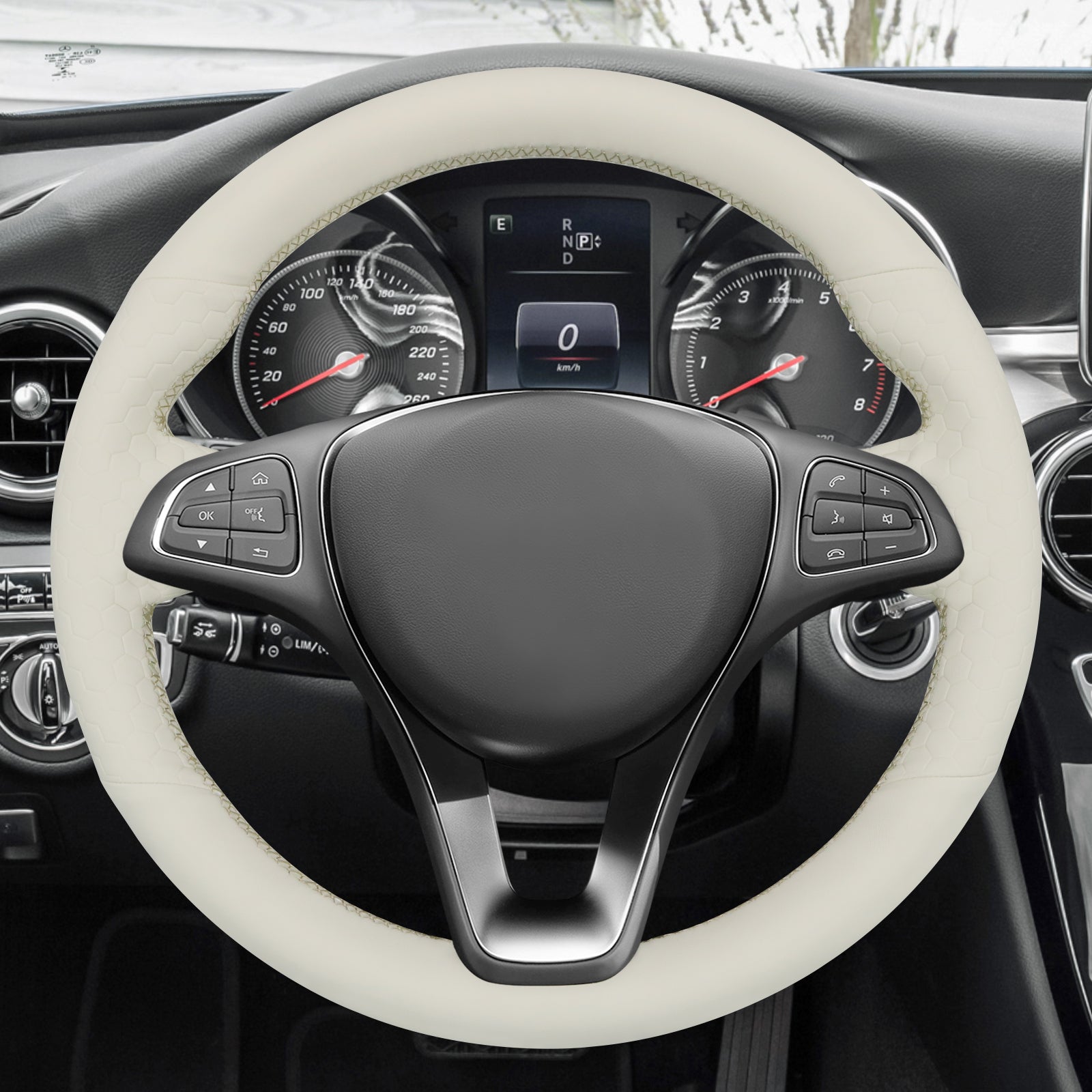 MEWANT Couvre Volant pour Mercedes-Benz A-Class B-Class C-Class CLA-Class CLS-Class E-Class (W213) EQV (W447) GLC-Class (X253C253) GLE-Class (W166C292) (W470)