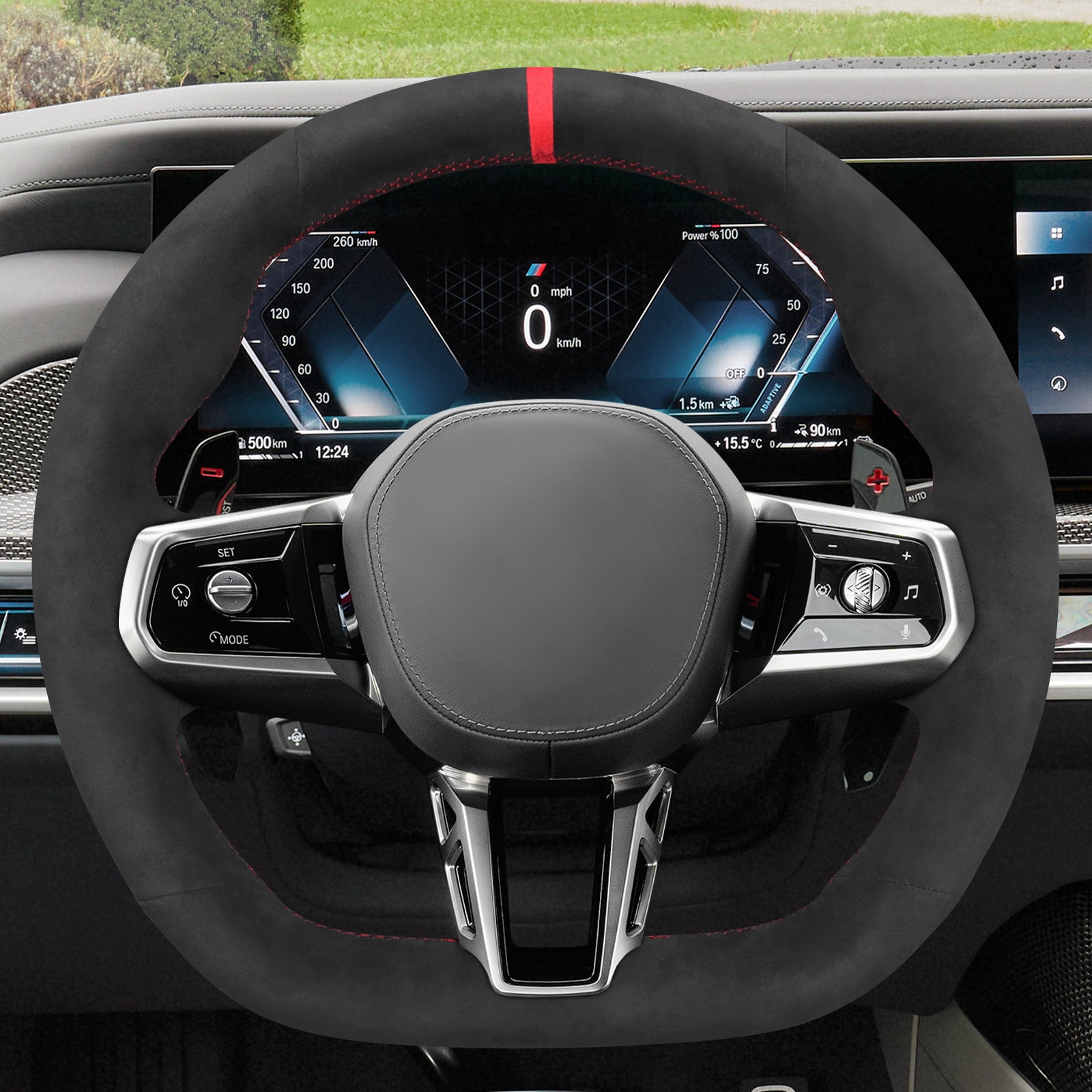 MEWANT Couvre Volant pour BMW (M Sport)5 Series G60 (Sedan) G61 (Touring) 7 Series G70 i5 G60 (Sedan) G61 (Touring) i7 G70