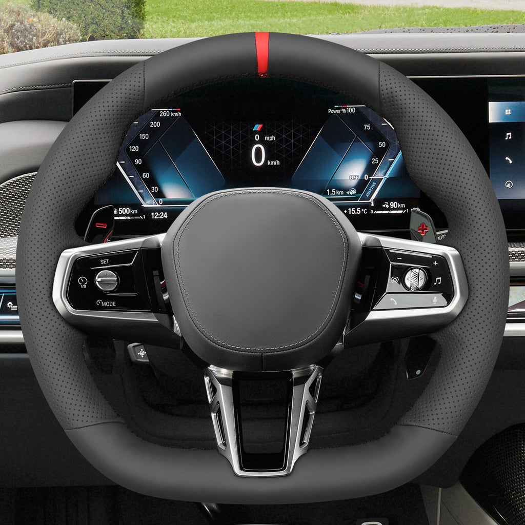 MEWANT Couvre Volant pour BMW (M Sport)5 Series G60 (Sedan) G61 (Touring) 7 Series G70 i5 G60 (Sedan) G61 (Touring) i7 G70