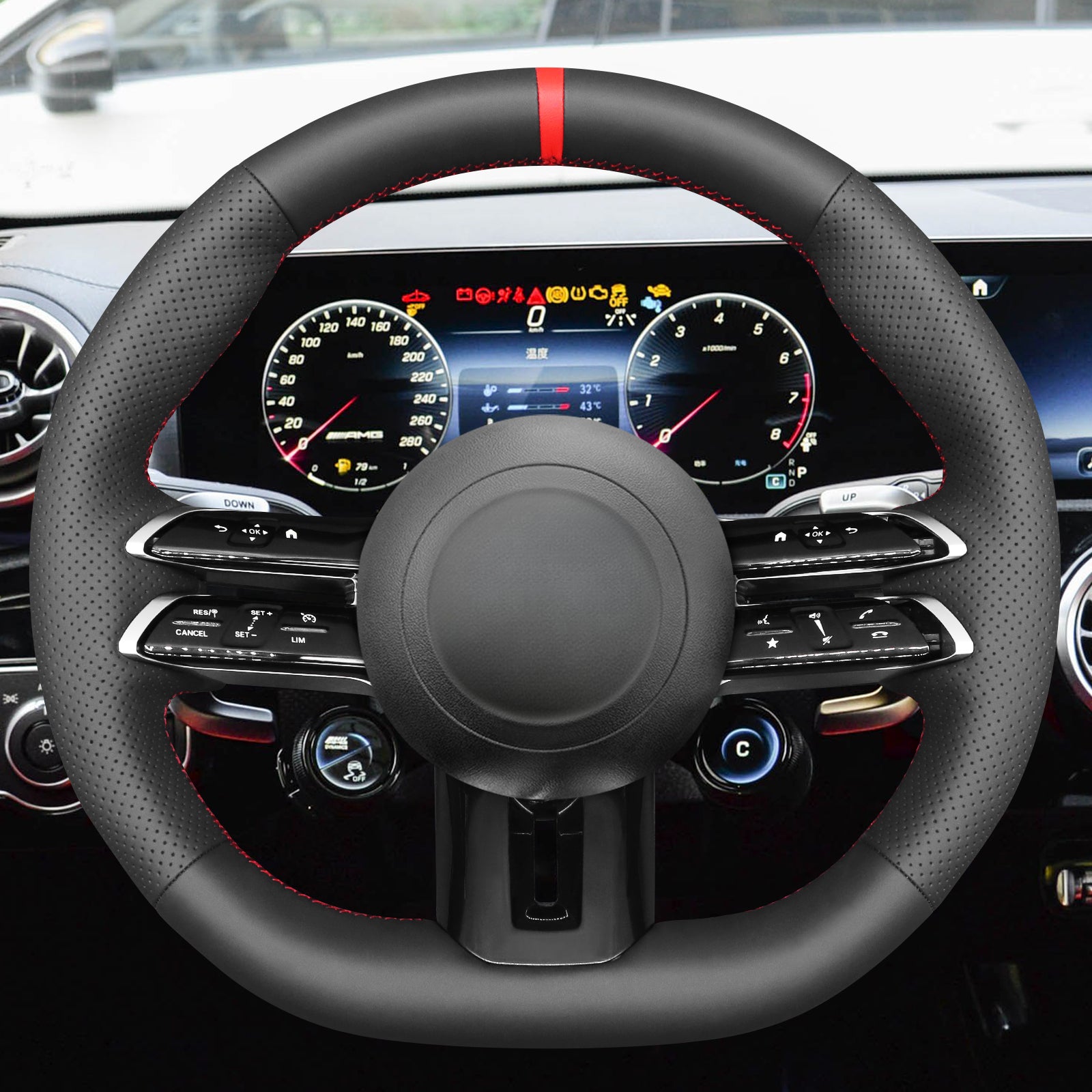 MEWANT Steering Wheel Cover for Mercedes-Benz AMG 2023-2024