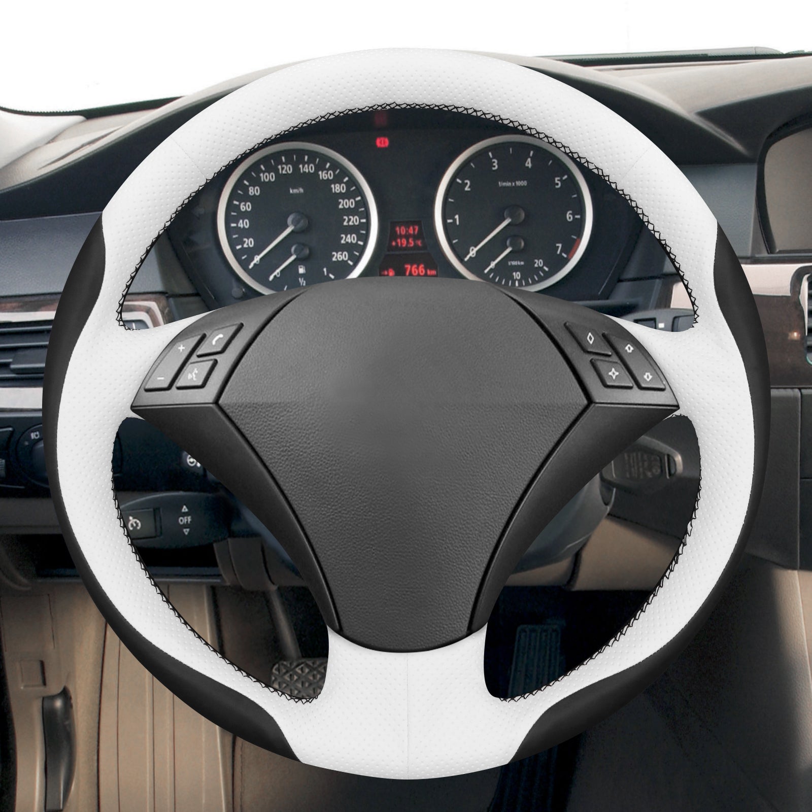 MEWANT Couvre Volant pour BMW 5 Series E60 E61 2004-2009
