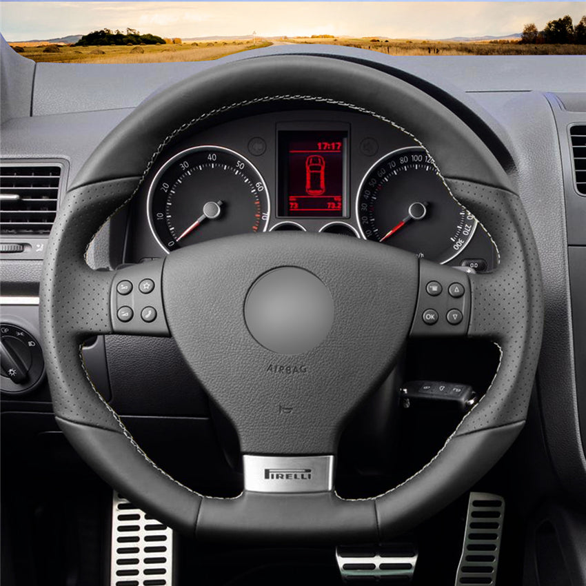 MEWANT Couvre Volant pour VW Golf GTI 5 Golf R32 Scirocco Passat Variant Tiguan R-Line 2005-2009