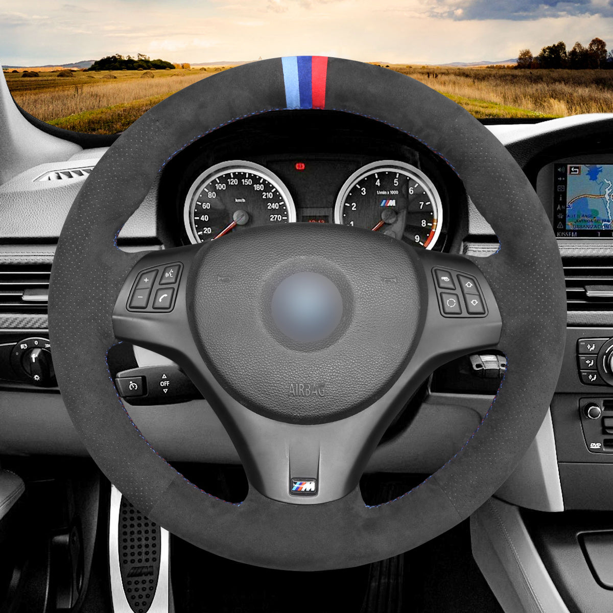 MEWANT Couvre Volant pour BMW E87 E90 E81  E82 E88 E82 E90 E91 E92 E93 E84 2007-2013