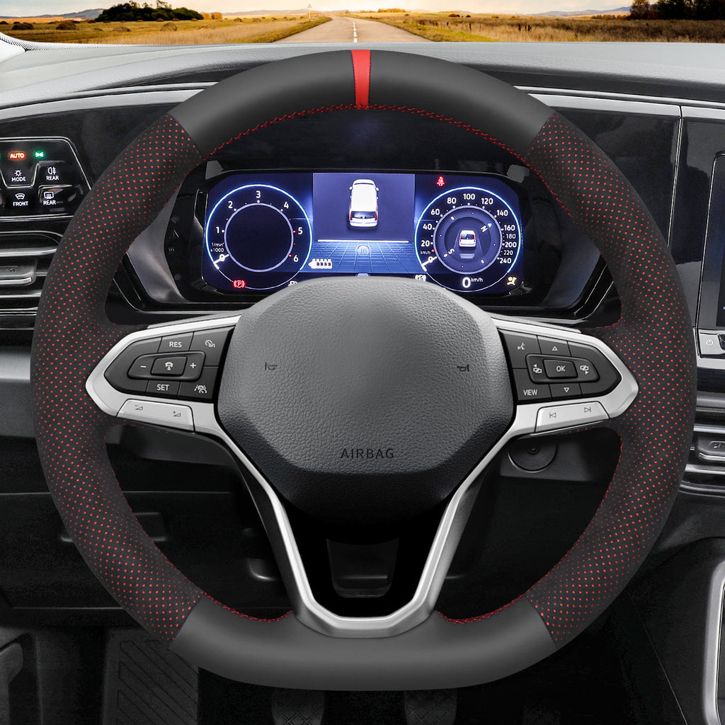MEWANT Couvre Volant pour VW Golf 8 ID.3 ID.4 ID.7 Arteon Caddy Passat B8 Passat T6 Tiguan Touareg 2020-2021
