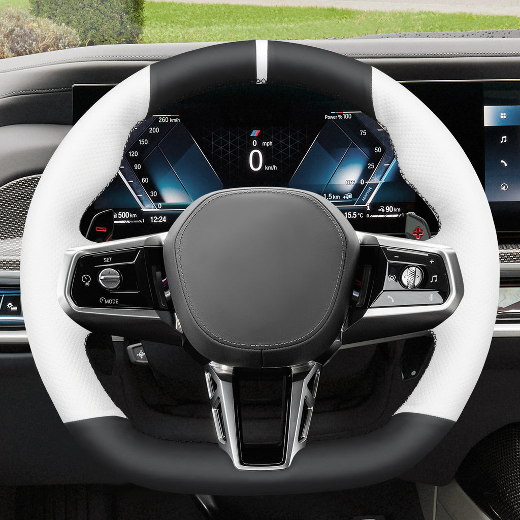 MEWANT Couvre Volant pour BMW (M Sport)5 Series G60 (Sedan) G61 (Touring) 7 Series G70 i5 G60 (Sedan) G61 (Touring) i7 G70