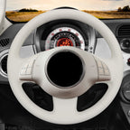 MEWANT Couvre Volant pour Fiat 500 2007-2015 Fiat 500e 2014-2018 Fiat 500C 2014-2017