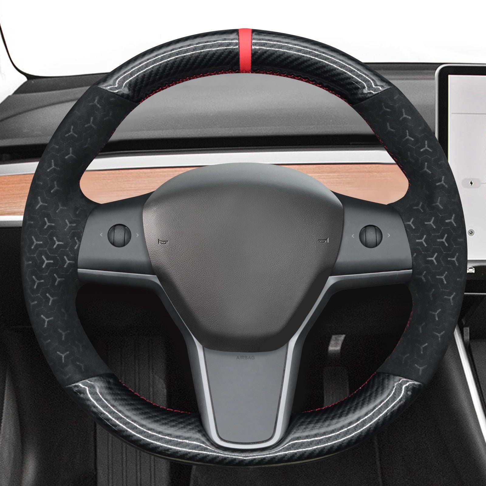 MEWANT Couvre Volant pour Tesla Model 3 2019-2023 Model Y 2021-2023