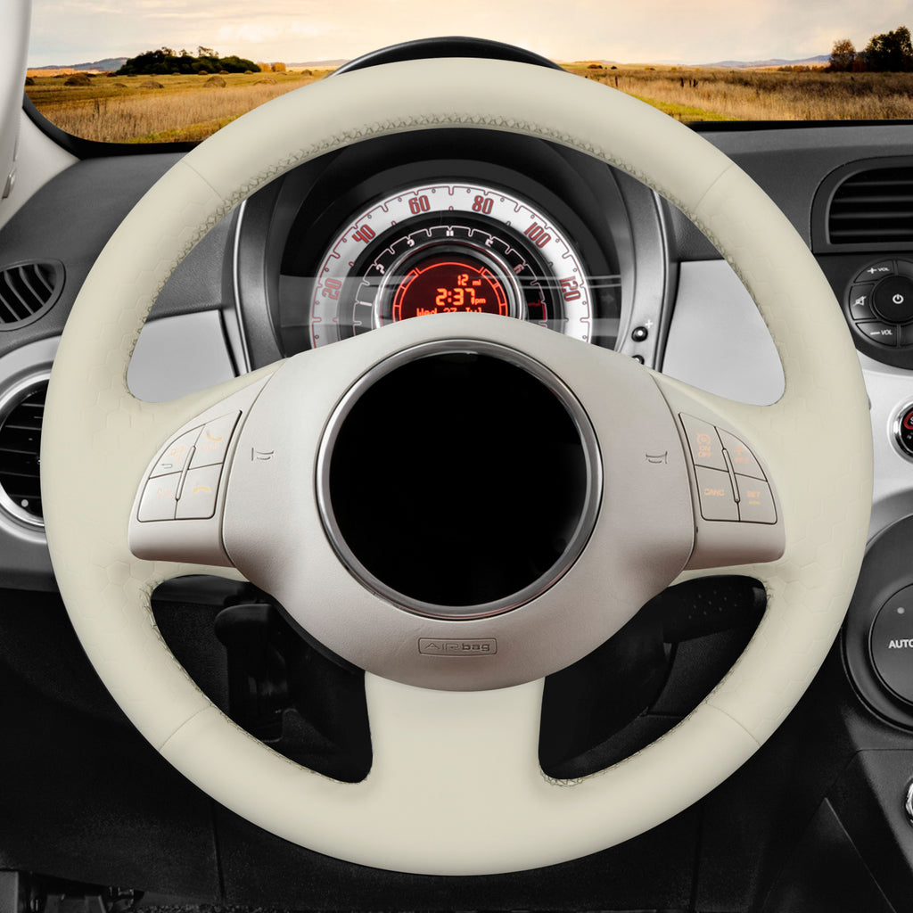 MEWANT Couvre Volant pour Fiat 500 2007-2015 Fiat 500e 2014-2018 Fiat 500C 2014-2017