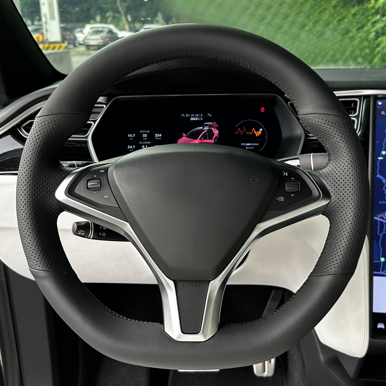 MEWANT Couvre Volant pour Tesla model S 2013-2017