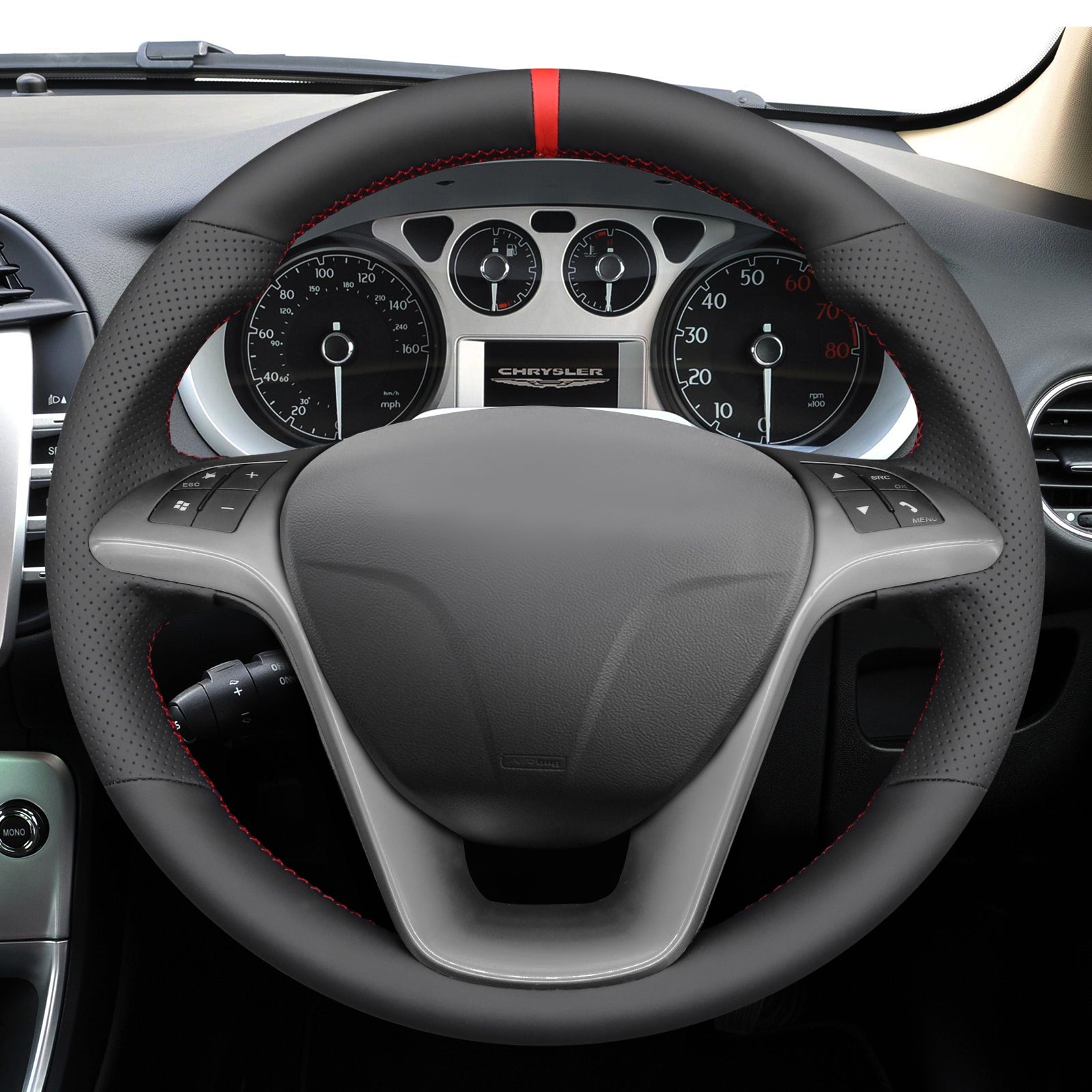 MEWANT Steering Wheel Cover for Lancia Delta 2008-2014 / Chrysler Delta 2011-2014