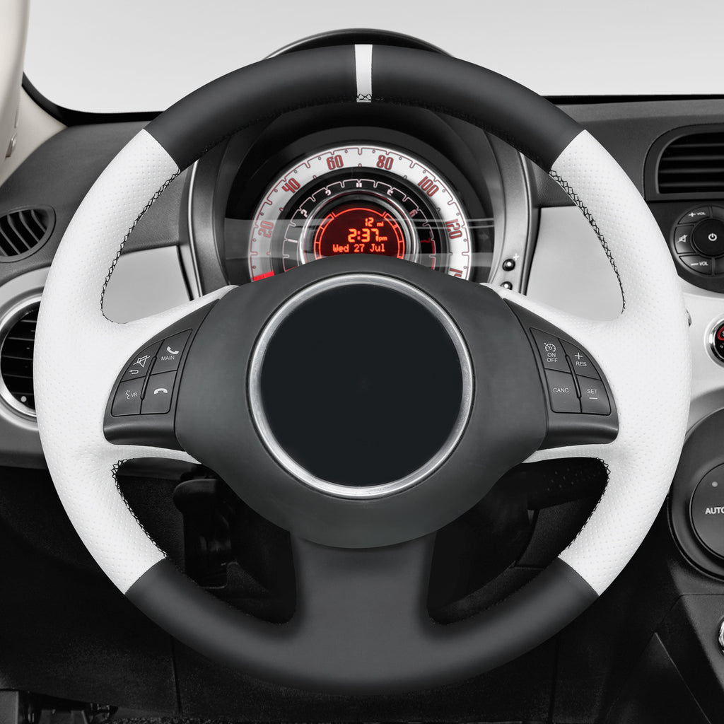 MEWANT Couvre Volant pour Fiat 500 2007-2015 Fiat 500e 2014-2018 Fiat 500C 2014-2017
