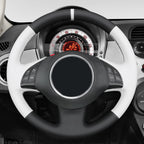 MEWANT Couvre Volant pour Fiat 500 2007-2015 Fiat 500e 2014-2018 Fiat 500C 2014-2017
