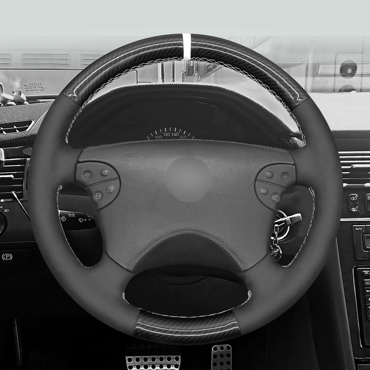 MEWANT Couvre Volant pour Mercedes-Benz CLK-Class W208 C208 E-Class W210 G-Class W463