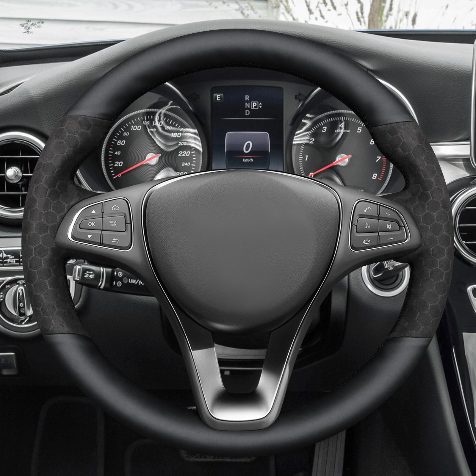 MEWANT Couvre Volant pour Mercedes-Benz A-Class B-Class C-Class CLA-Class CLS-Class E-Class (W213) EQV (W447) GLC-Class (X253C253) GLE-Class (W166C292) (W470)