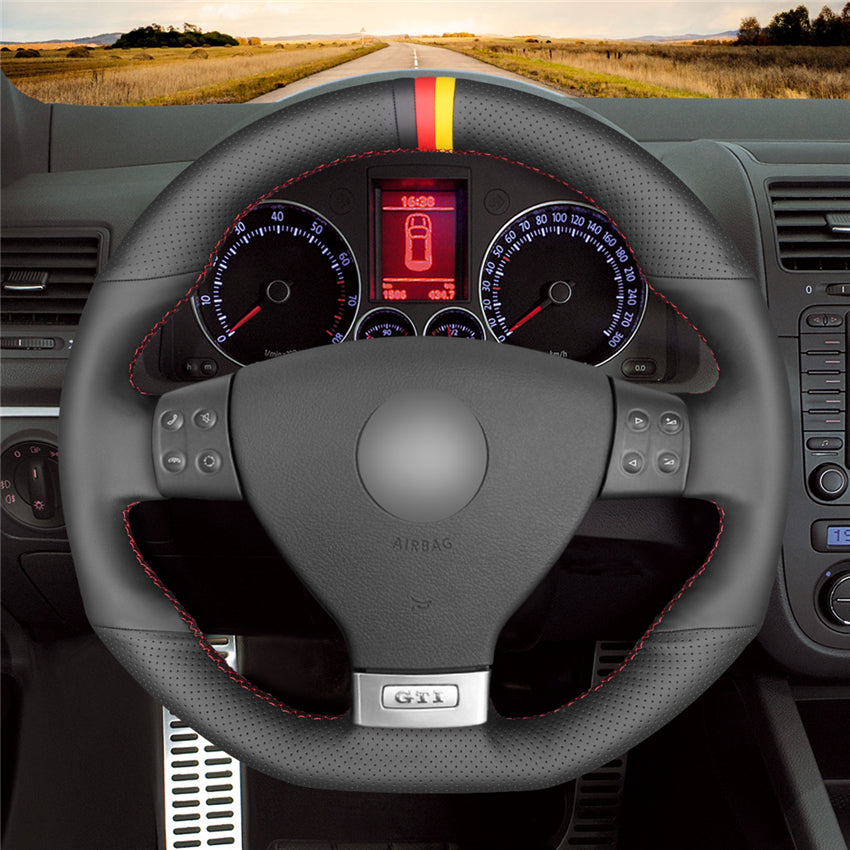 MEWANT Couvre Volant pour VW Golf GTI 5 Golf R32 Scirocco Passat Variant Tiguan R-Line 2005-2009