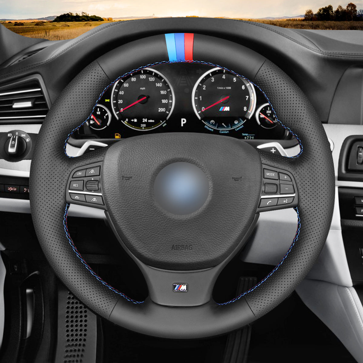 MEWANT Couvre Volant pour BMW 5 Series M Sport  F10 F11  F07 F12 F13 F06 F01 F10