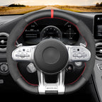 MEWANT Couvre Volant pour Mercedes-Benz AMG A35 A45 C43 C63 C43 CLA35 CLA45 CLS53 E53 E63 GLA45  GLE53
