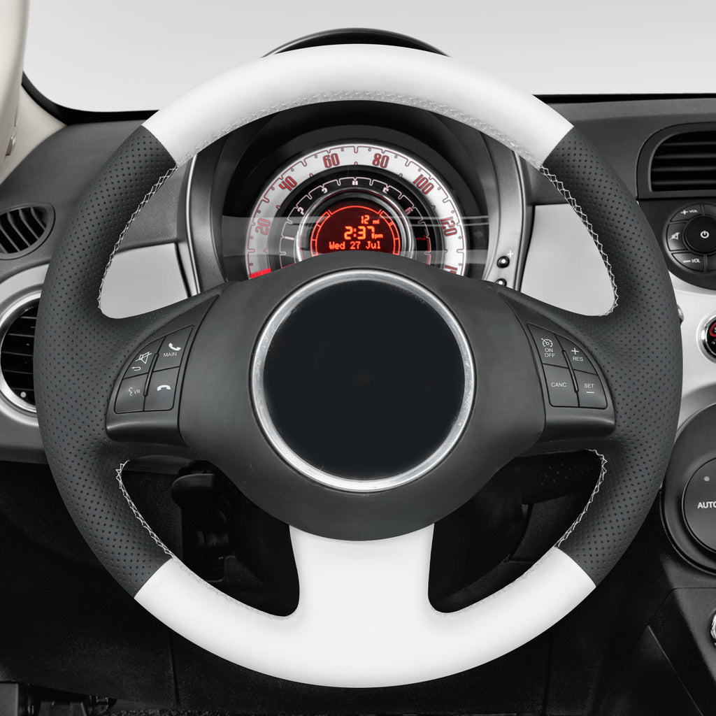 MEWANT Couvre Volant pour Fiat 500 2007-2015 Fiat 500e 2014-2018 Fiat 500C 2014-2017