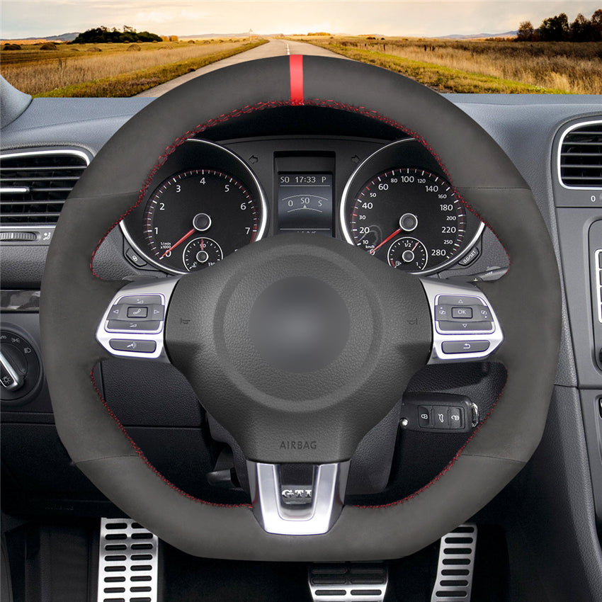 MEWANT Couvre Volant pour VW Golf 6 (VI) GTI Polo GTI Polo R-Line Scirocco CC Tiguan 2009-2014