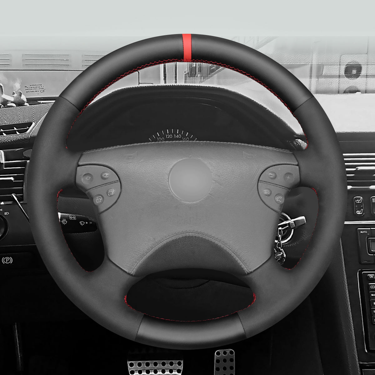 MEWANT Couvre Volant pour Mercedes-Benz CLK-Class W208 C208 E-Class W210 G-Class W463