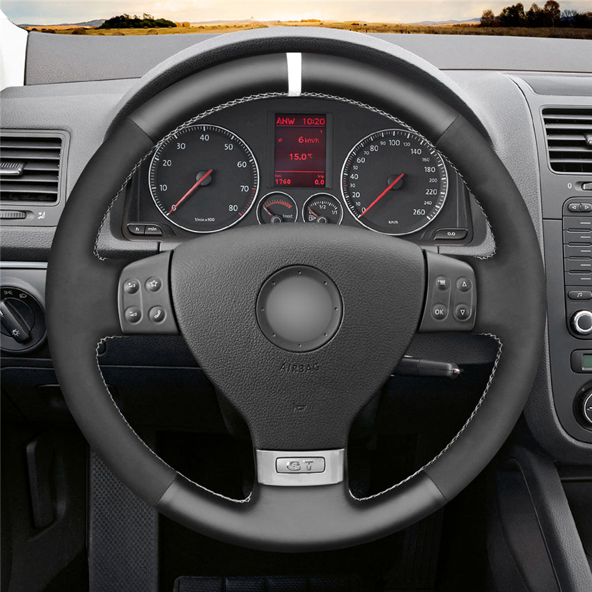 MEWANT Couvre Volant pour VW Golf 5 Golf Plus Polo Jetta Passat Tiguan Touran Caddy EOS 2004-2009