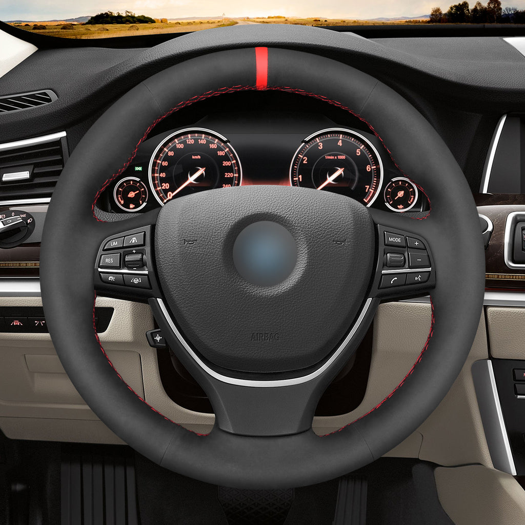 MEWANT Couvre Volant pour BMW 5 Series F10 F11 F07 6 Series F12 F13 F06 7 Series F01 7 Series F02 2009-2017