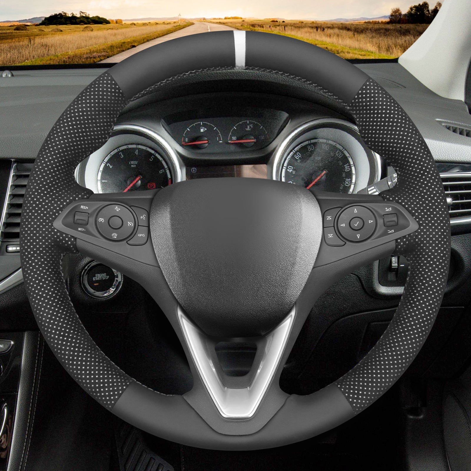 MEWANT Couvre Volant pour Opel Astra (K) Corsa (E) Crossland X Grandland X Insignia (CT) B Karl Zafira (C)