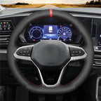 MEWANT Couvre Volant pour VW Golf 8 ID.3 ID.4 ID.7 Arteon Caddy Passat B8 Passat T6 Tiguan Touareg 2020-2021