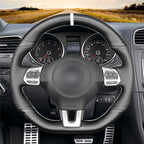 MEWANT Couvre Volant pour VW Golf 6 (VI) GTI Polo GTI Polo R-Line Scirocco CC Tiguan 2009-2014