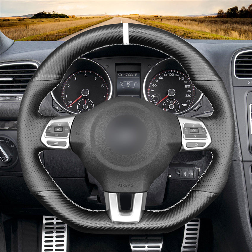 MEWANT Couvre Volant pour VW Golf 6 (VI) GTI Polo GTI Polo R-Line Scirocco CC Tiguan 2009-2014