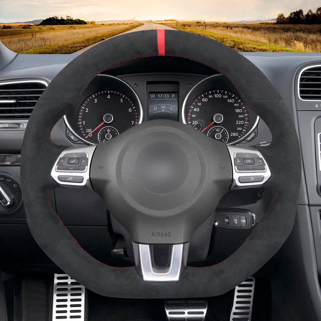 MEWANT Couvre Volant pour VW Golf 6 (VI) GTI Polo GTI Polo R-Line Scirocco CC Tiguan 2009-2014