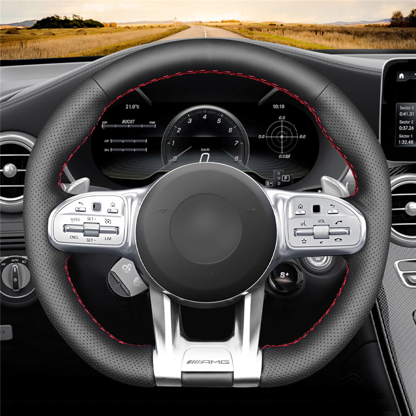 MEWANT Couvre Volant pour Mercedes-Benz AMG A35 A45 C43 C63 C43 CLA35 CLA45 CLS53 E53 E63 GLA45  GLE53