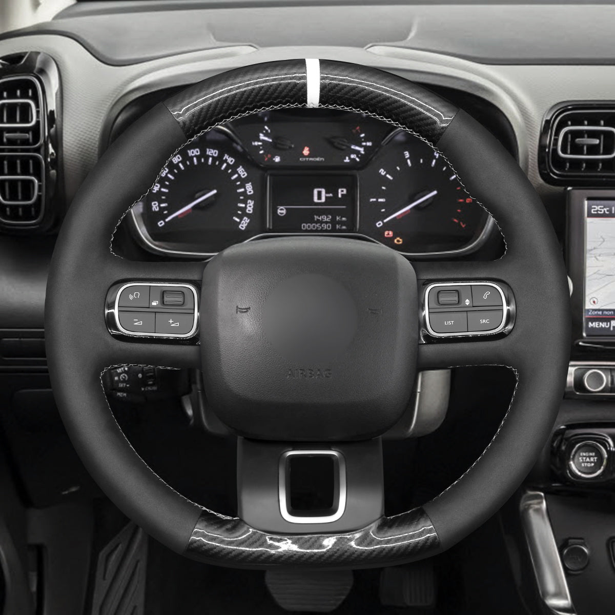 MEWANT Couvre Volant pour Citroen C3 2016-2022 / C3 Aircross 2017-2022 / C5 Aircross 2018-2022 / Berlingo 2018-2022