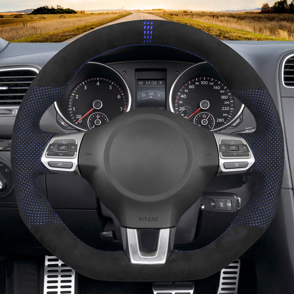 MEWANT Couvre Volant pour VW Golf 6 (VI) GTI Polo GTI Polo R-Line Scirocco CC Tiguan 2009-2014