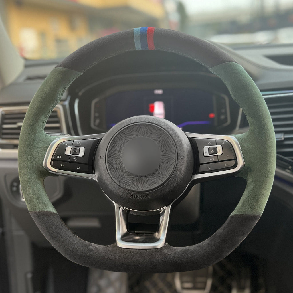 MEWANT Couvre Volant pour VW Golf GTI Jetta Polo Scirocco Arteon Passat Tiguan T-Roc 2013-2020