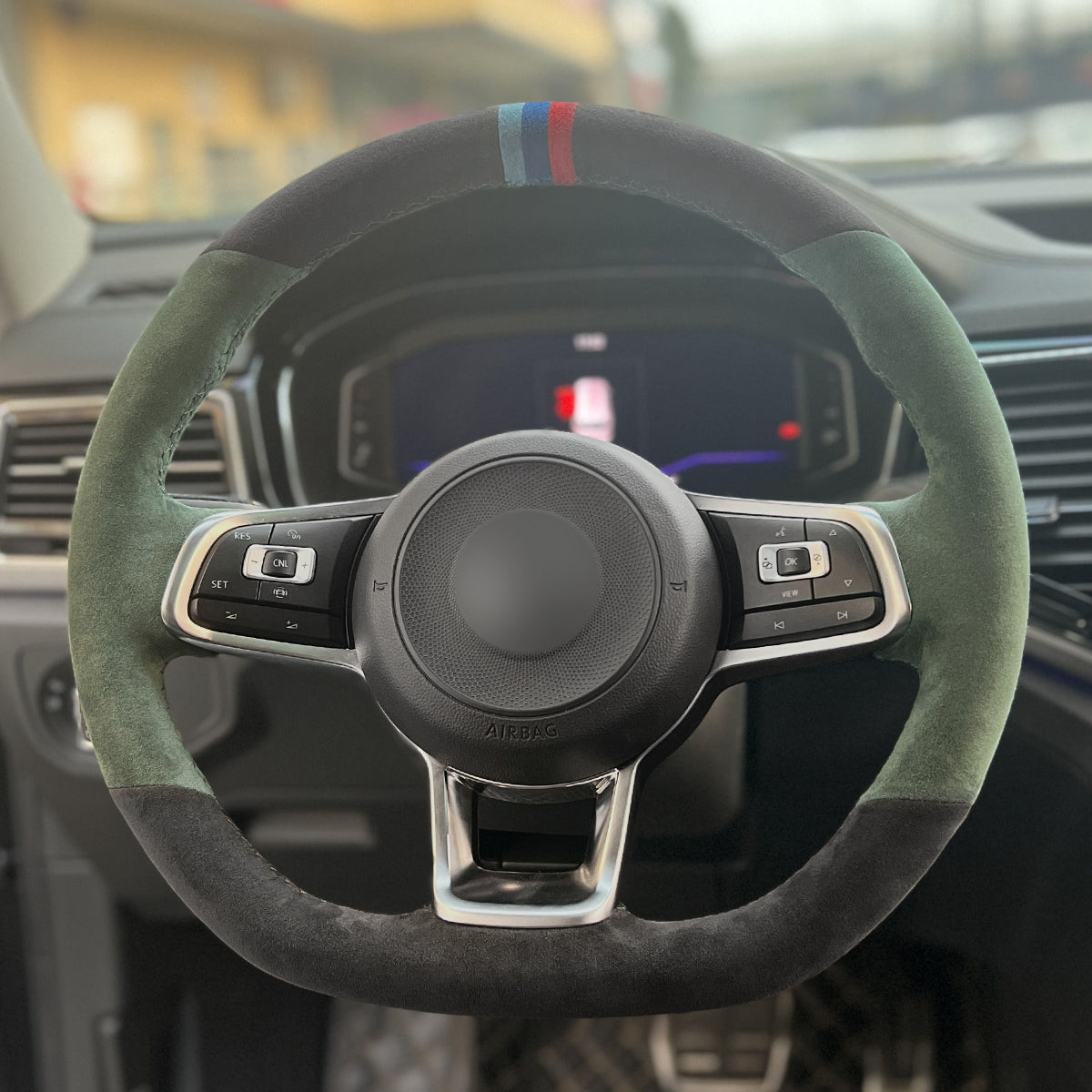 MEWANT Couvre Volant pour VW Golf GTI Jetta Polo Scirocco Arteon Passat Tiguan T-Roc 2013-2020