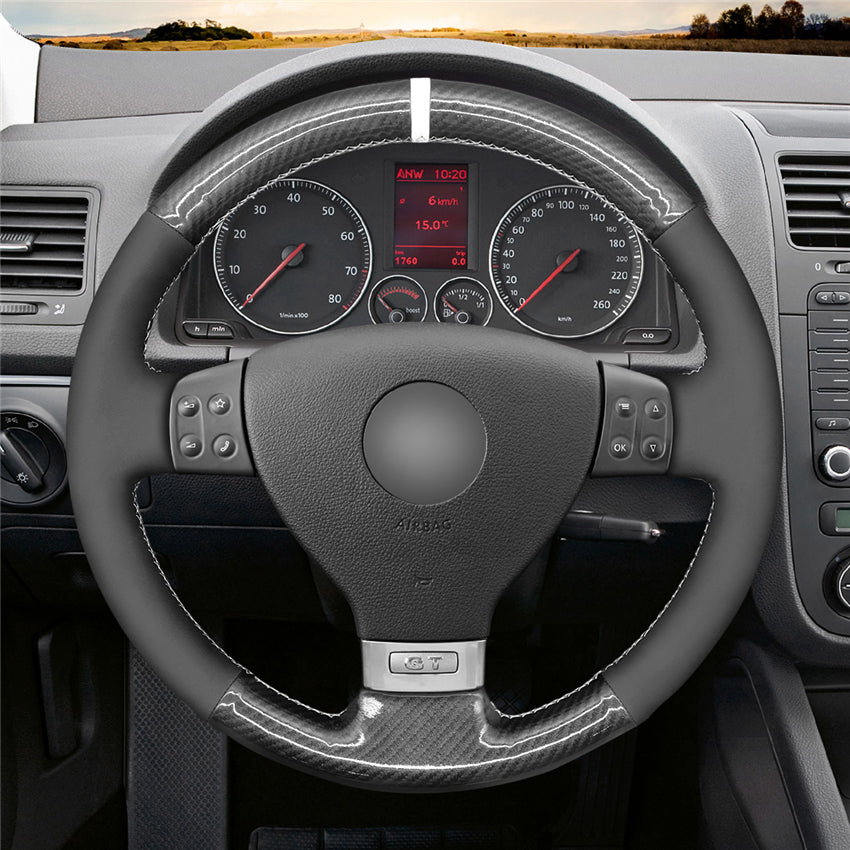 MEWANT Couvre Volant pour VW Golf 5 Golf Plus Polo Jetta Passat Tiguan Touran Caddy EOS 2004-2009