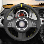 MEWANT Couvre Volant pour Fiat 500 2007-2015 Fiat 500e 2014-2018 Fiat 500C 2014-2017