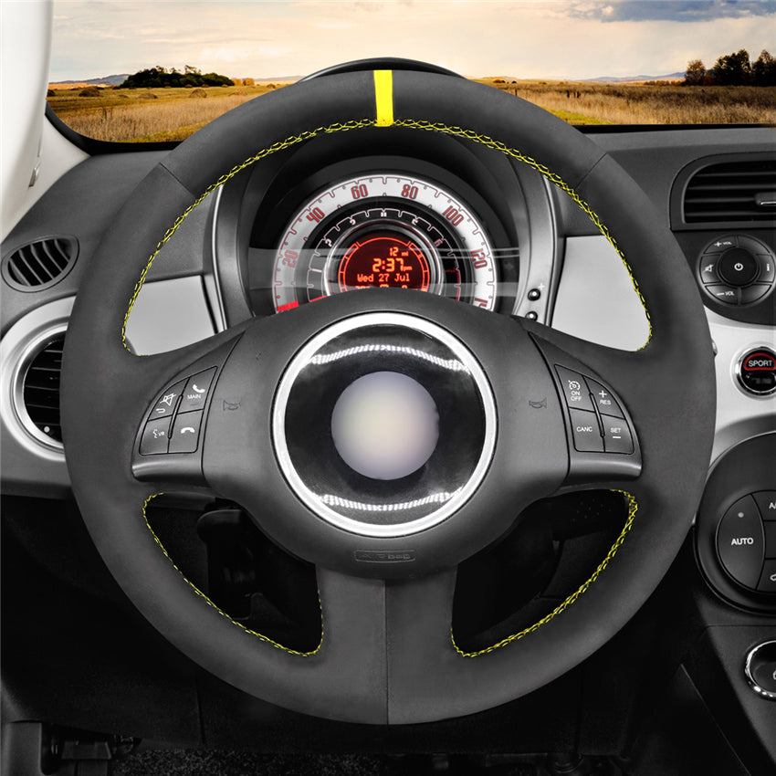 MEWANT Couvre Volant pour Fiat 500 2007-2015 Fiat 500e 2014-2018 Fiat 500C 2014-2017
