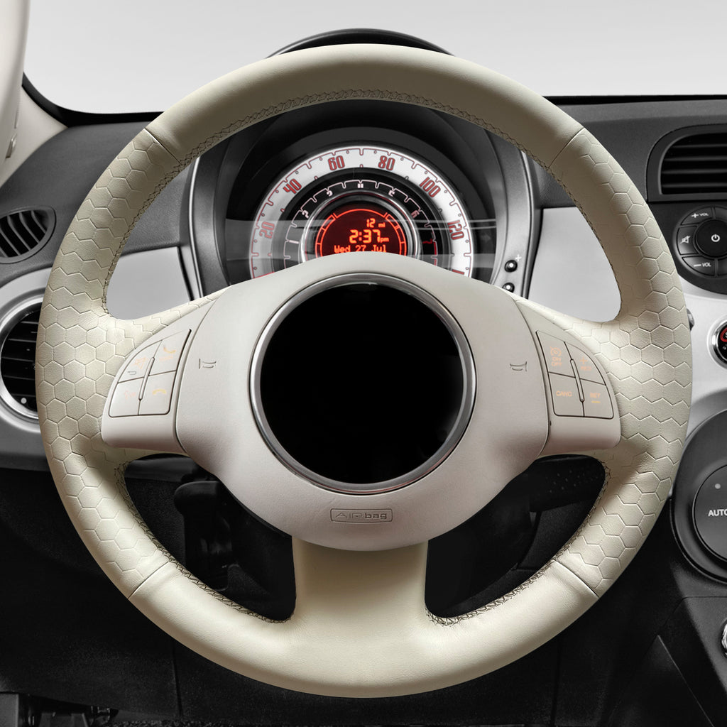 MEWANT Couvre Volant pour Fiat 500 2007-2015 Fiat 500e 2014-2018 Fiat 500C 2014-2017
