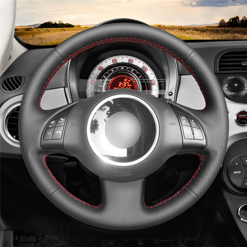 MEWANT Couvre Volant pour Fiat 500 2007-2015 Fiat 500e 2014-2018 Fiat 500C 2014-2017