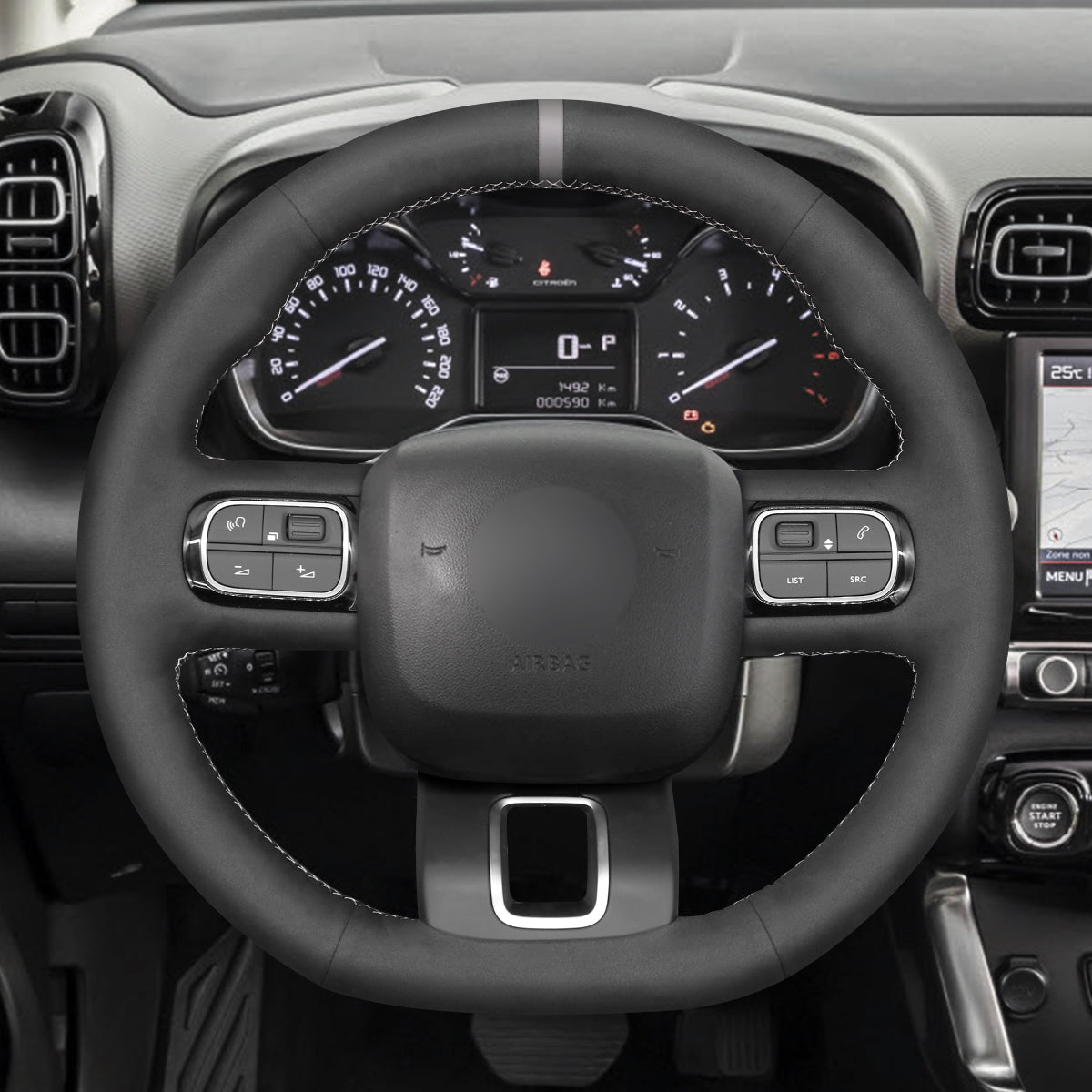 MEWANT Couvre Volant pour Citroen C3 2016-2022 / C3 Aircross 2017-2022 / C5 Aircross 2018-2022 / Berlingo 2018-2022