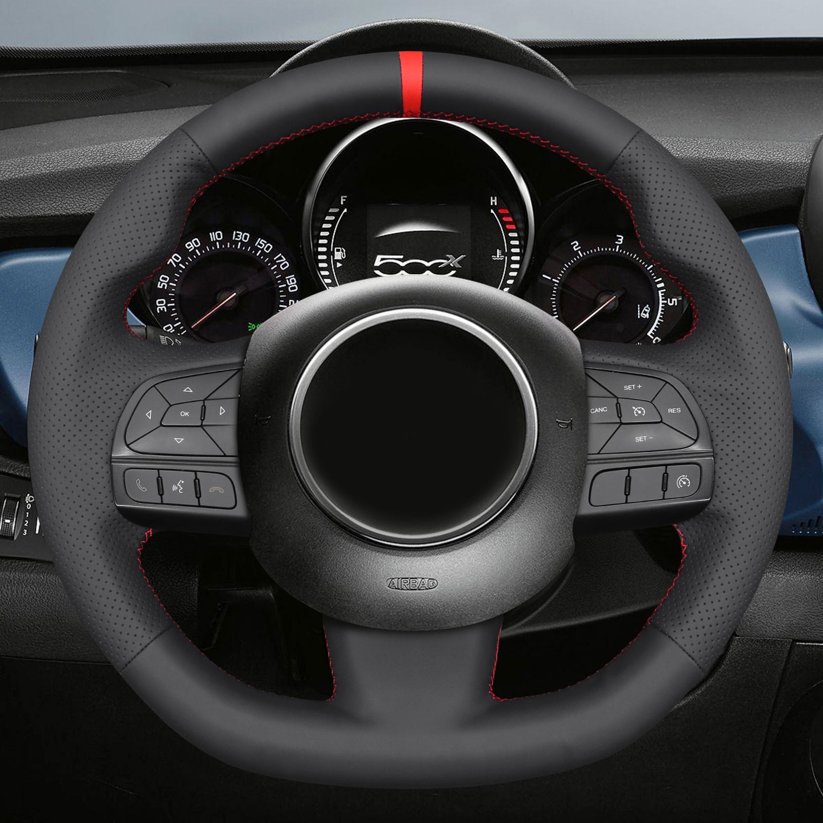 MEWANT Steering Wheel Cover for Fiat 500X 2014-2021