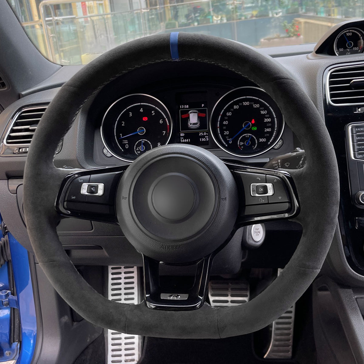 MEWANT Couvre Volant pour VW Golf GTI Jetta Polo Scirocco Arteon Passat Tiguan T-Roc 2013-2020