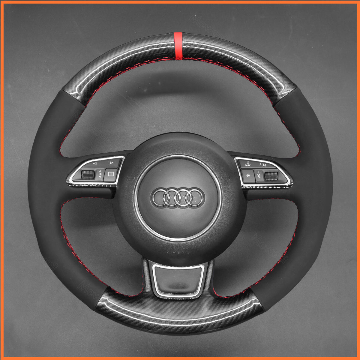 MEWANT Couvre Volant pour Audi A3 A1 A4 A5 A6 A7 Allroad RS S6 S7 S8 2013-2018