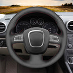 MEWANT Steering Wheel Cover for Audi A3 A4 A5 A8 Q7 RS S4 S5 S6 S8 2006-2013