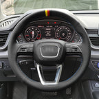 MEWANT Steering Wheel Cover for Audi A3 A4 A5 S3 S4 S5 RS Q2 SQ2 Q3 RS Q5 SQ5 Q7 SQ7 Q8 SQ8 2016-2022