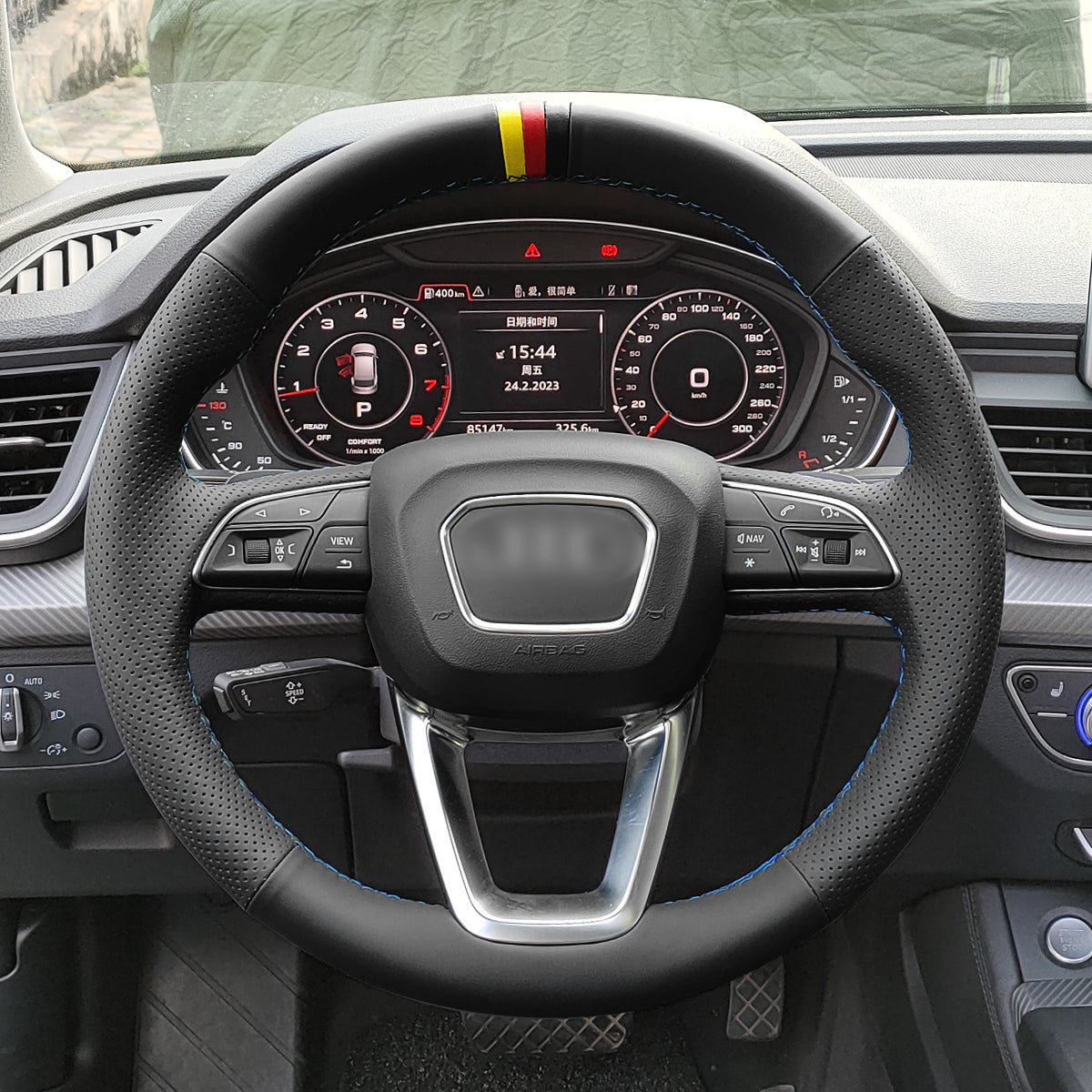 MEWANT Couvre Volant pour Audi A3 A4 A5 S3 S4 S5 RS Q2 SQ2 Q3 RS Q5 SQ5 Q7 SQ7 Q8 SQ8 2016-2022
